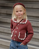 Collared Cardigan - Burgundy, Baby