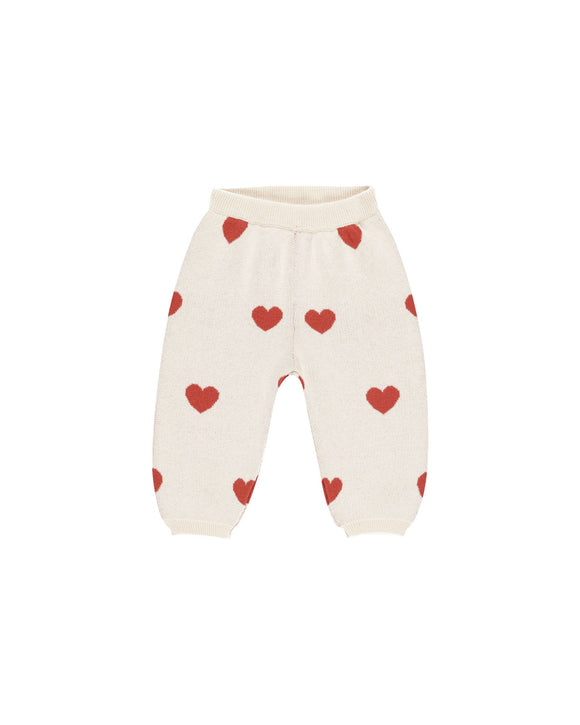 Heart Knit Pants, Natural