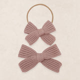 Sweater Bow - Mauve Chunky Knit, Small on Nylon