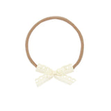 Lace Bow - Mini Cream Headband