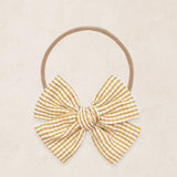 Adventure Bow - Butterscotch Gingham on Nylon Headband