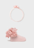 Newborn Headband and Socks Set - Baby Rose