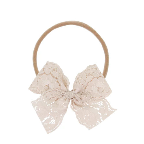 Lace Bow - Nude Pink Headband