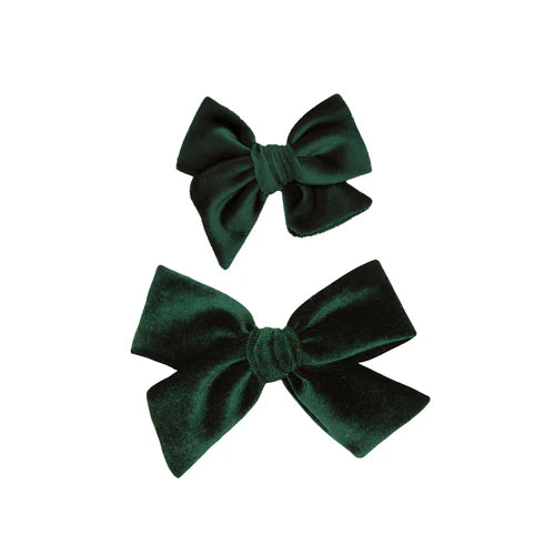 Velvet - Pine Bow Clip - Large / Alligator Clip
