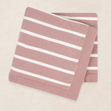 Knit Blanket - Mauve Stripe