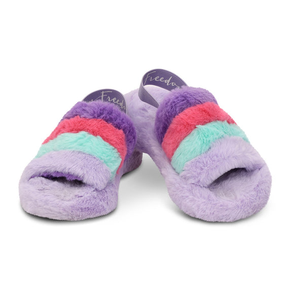 Purple Pink and Blue Furry Slipper