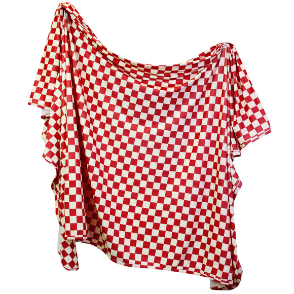 Red Check Swaddle Blanket