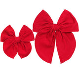 Heirloom Bow Red Corduroy Clip - Large / Alligator Clip