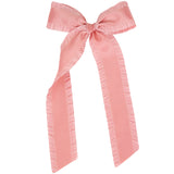 Satin Bow - Rose Ruffle Sash Clip, Large