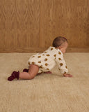 Long Sleeve Bubble Romper - Golden Apples