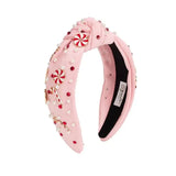 Candy Cane Christmas Gemstone Headband
