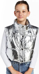 Metallic Cropped Puffer Vest