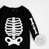 Skeleton Glow in the Dark Print on Black Sleeper