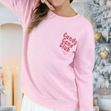 Candy Cane Club Embroidery Sweatshirt