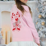 Candy Cane Club Embroidery Sweatshirt