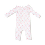 Ribbon Bow Trellis - Long Sleeve Ruffle Romper