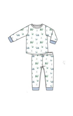 Baby Golf Carts Blue - Long Sleeve Loungewear Set