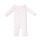 Ribbon Bow Trellis - Long Sleeve Ruffle Romper