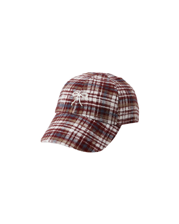 Baseball Hat - Burgundy Plaid