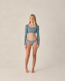 Rashguard Bikini Set - Navy Floral