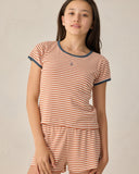Pointelle Tee - Poppy Stripe, Teen