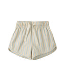 Boys Swim Short - Blue + Butterscotch Stripe