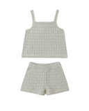 Pointelle Knit Tank + Short Set - Sage
