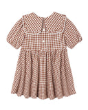 Camille Dress - Brick Check, Girls