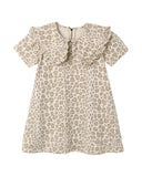 Collared Denim Mini Dress - Leopard