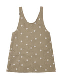V-Neck Overall Dress - Embroidered Daisies