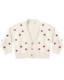 Boxy Crop Cardigan - Ruby Bobble