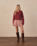 Teen Fuzzy Cardigan - Ruby