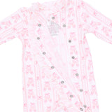 Ballet Shoes Ribbon Stripe - Kimono Ruffle Snap Footie