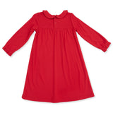 Ribbon Red - Long Sleeve Gown With Peter Pan Collar