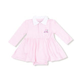 Baby Golf Carts Pink - Long Sleeve Polo Bodysuit Dress