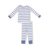 Vintage Stripe Blue - Long Sleeve Loungewear Set