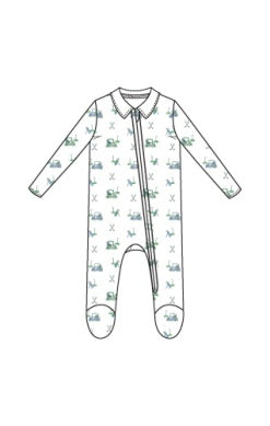 Baby Golf Carts - Blue - Polo 2 Way Zipper Footie