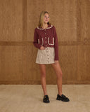Denver Mini Skirt - Burgundy Pinstripe, Teen