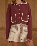 Denver Mini Skirt - Burgundy Pinstripe, Teen