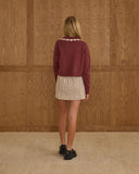Collared Cardigan - Burgundy, Teen