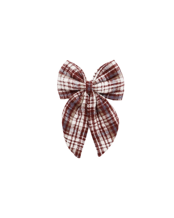 Oversized Bow - Burgundy Plaid