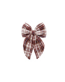 Oversized Bow - Burgundy Plaid