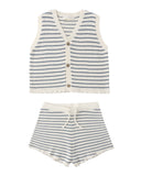Knit Vest Set - Marine Stripe
