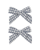 Bows, Set of 2 - Marine Gingham
