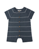 Liam Knit Romper - Navy Stripe