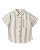 Collared Short Sleeve Shirt - Valencia Stripe