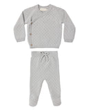 Knit Wrap Top + Pants Set - Cloud