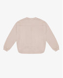 Cotton Fleece Raw Edge Tunic with Side Shirring - Soy Latte