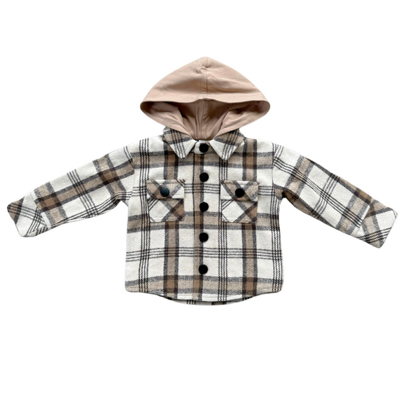 Hooded Shacket - Desert Plaid, Boys
