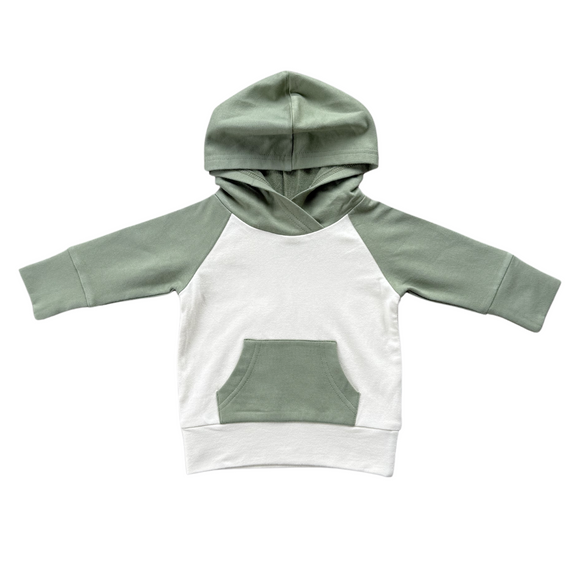 Raglan Pocket Hoodie - Olive, Boys